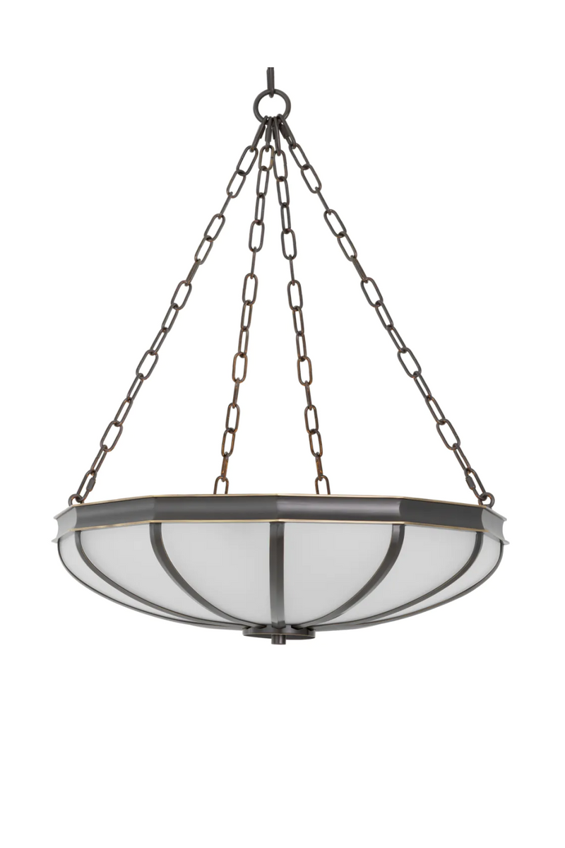 Chandelier en verre a cadre en bronze | Met x Eichholtz Jenkin | OROA.fr