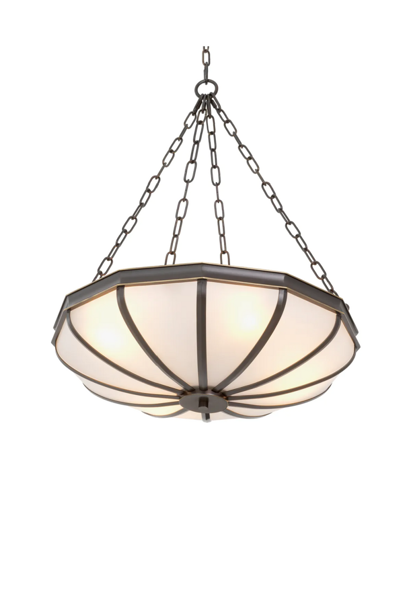 Chandelier en verre a cadre en bronze | Met x Eichholtz Jenkin | OROA.fr