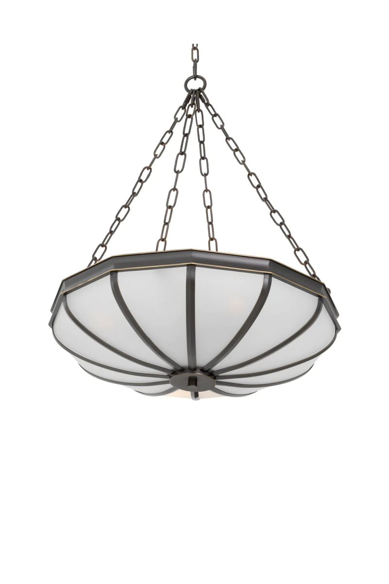 Chandelier en verre a cadre en bronze | Met x Eichholtz Jenkin | OROA.fr