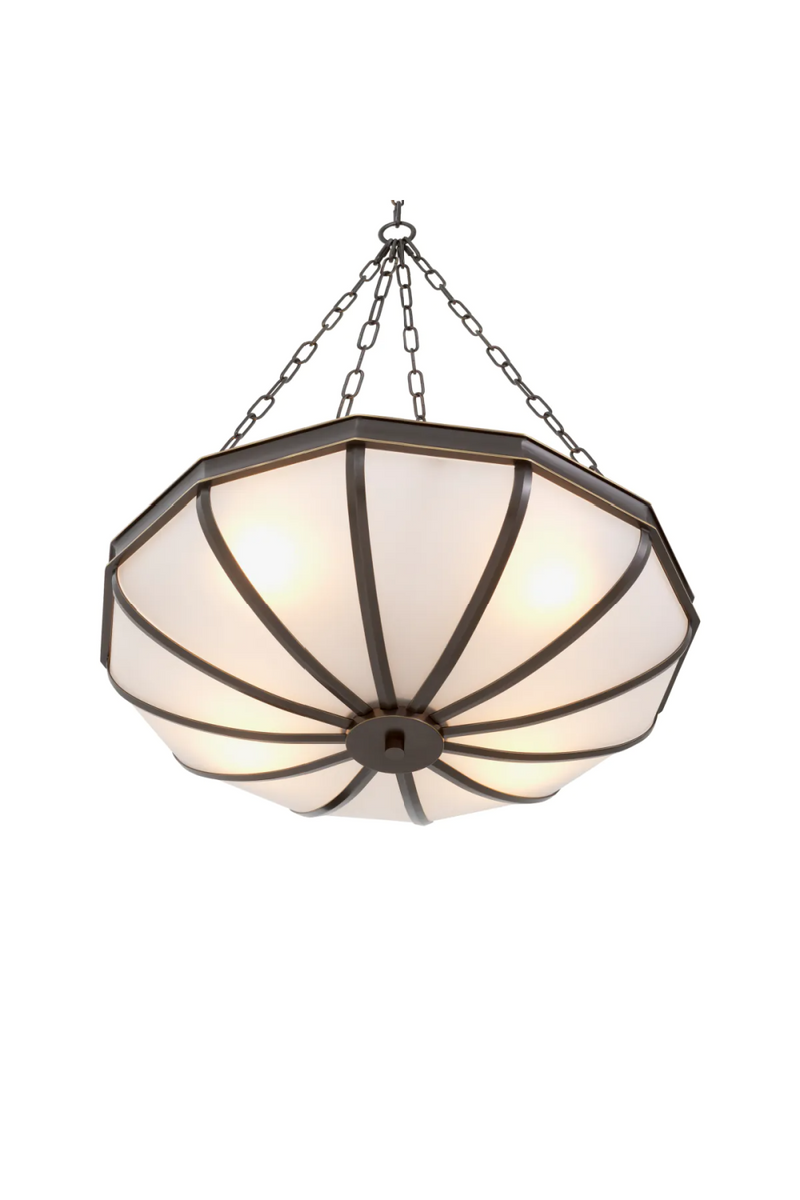 Chandelier en verre a cadre en bronze | Met x Eichholtz Jenkin | OROA.fr