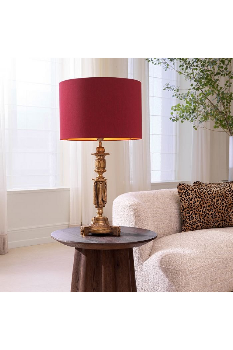 Lampe De Table A Abat-Jour En Soie Rouge | Eichholtz Francis | OROA.fr