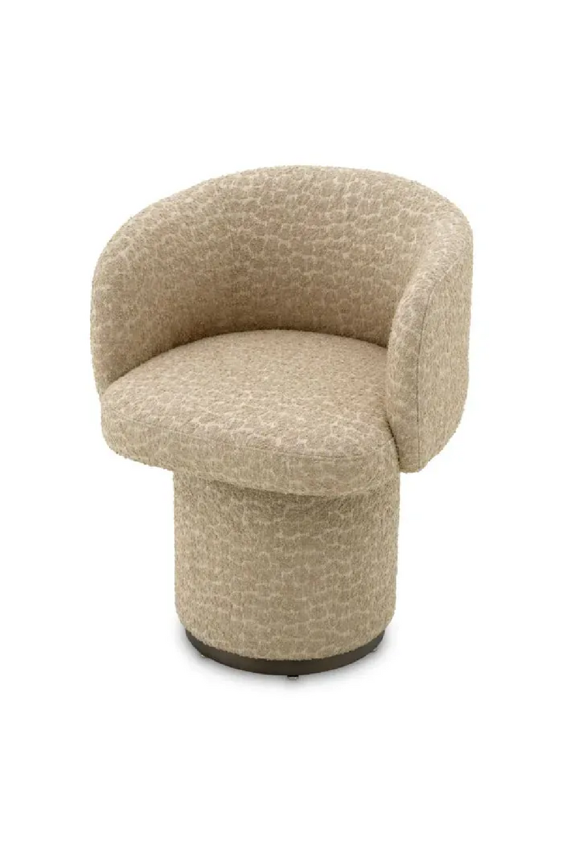 Chaise de Salle à Manger Pivotante en Jacquard Beige | Eichholtz Marly | OROA.fr