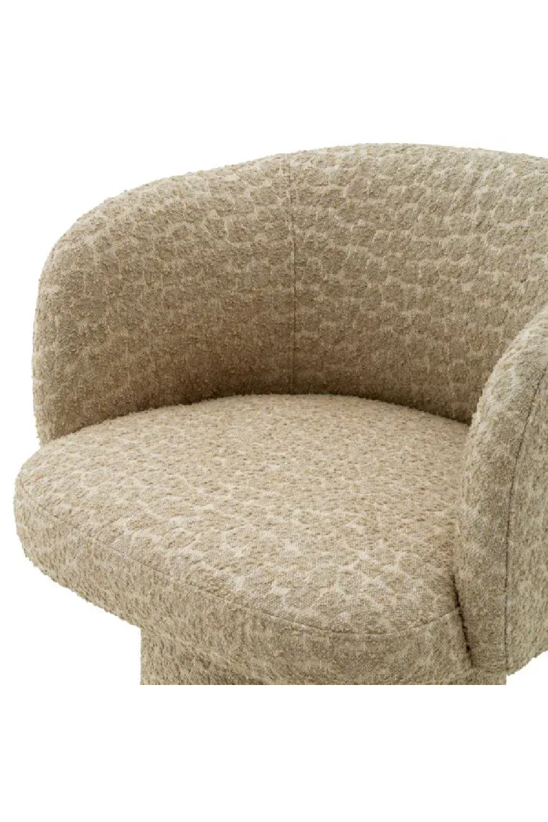 Chaise de Salle à Manger Pivotante en Jacquard Beige | Eichholtz Marly | OROA.fr