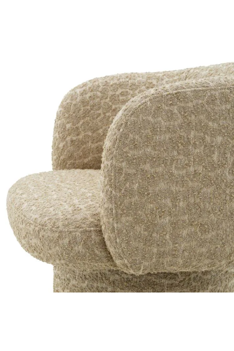 Chaise de Salle à Manger Pivotante en Jacquard Beige | Eichholtz Marly | OROA.fr