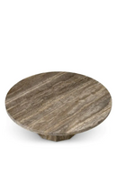Table Basse Ronde en Travertin Argenté | Eichholtz Florence