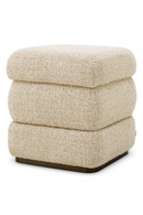 Tabouret Superposé en Chenille Beige | Eichholtz Fifth | OROA.fr