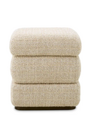 Tabouret Superposé en Chenille Beige | Eichholtz Fifth | OROA.fr