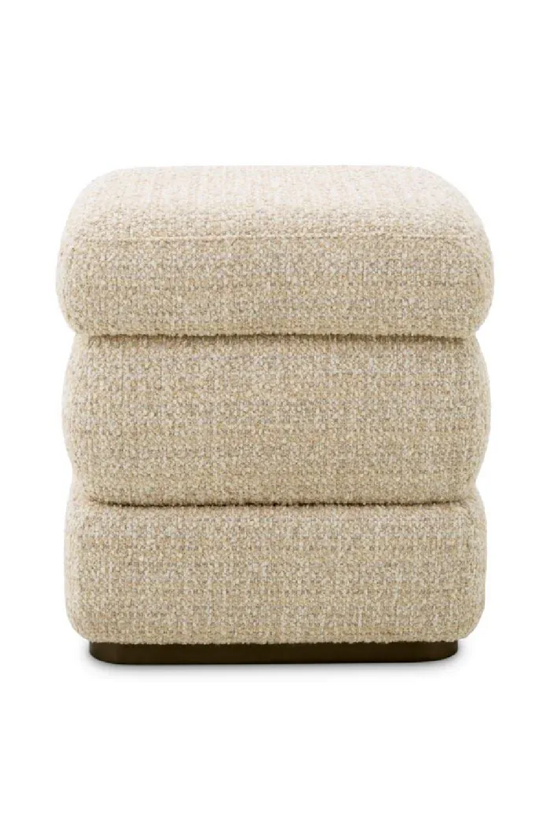 Tabouret Superposé en Chenille Beige | Eichholtz Fifth | OROA.fr
