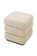 Tabouret Superposé en Chenille Beige | Eichholtz Fifth | OROA.fr