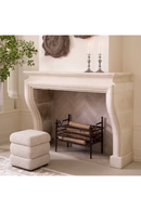 Tabouret Superposé en Chenille Beige | Eichholtz Fifth | OROA.fr