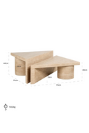 Tables basses géométrique en travertin (lot de 2) | Richmond Fictus