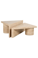 Tables basses géométrique en travertin (lot de 2) | Richmond Fictus