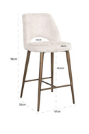 Tabouret de comptoir bouclé crème | Richmond Delphine