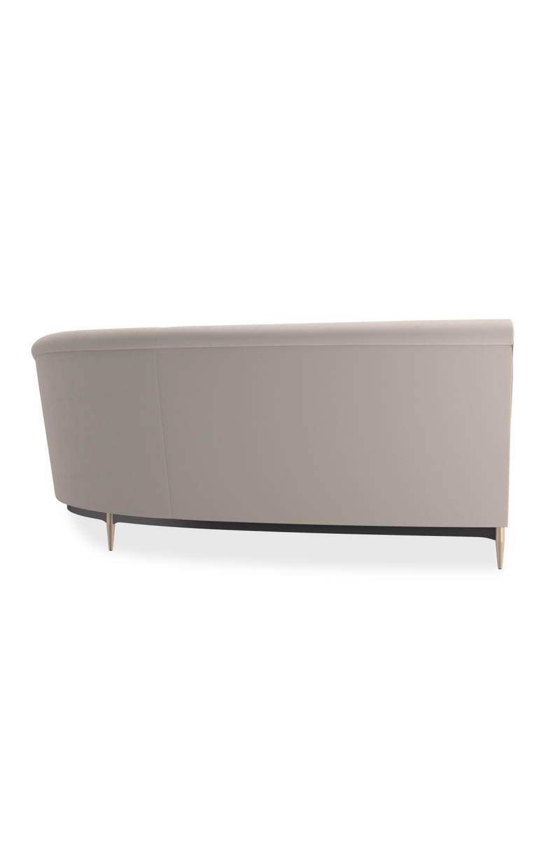 Canape d’Angle en Velours Beige | Caracole Three's Company | OROA.fr