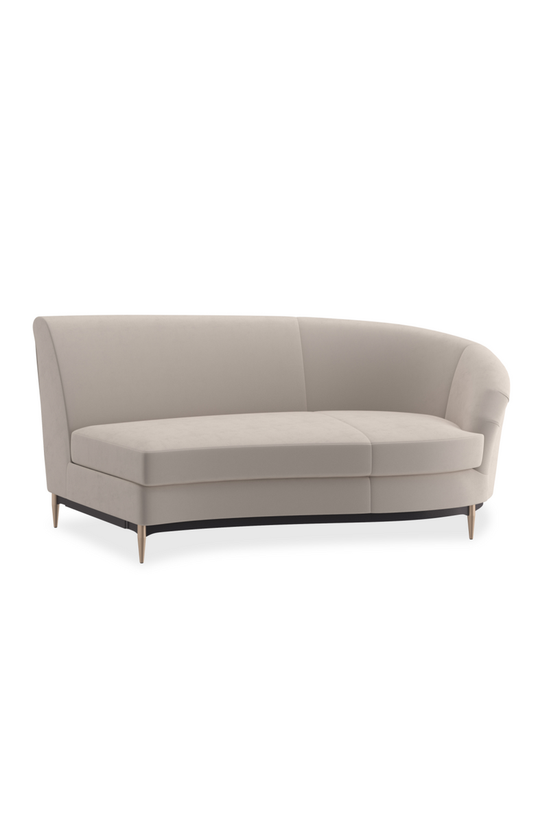 Canape d’Angle en Velours Beige | Caracole Three's Company | OROA.fr