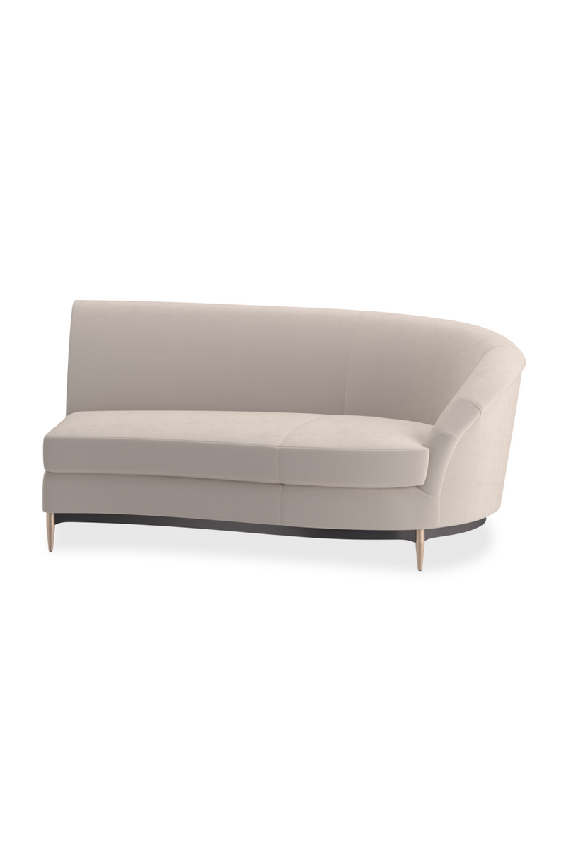 Canape d’Angle en Velours Beige | Caracole Three's Company | OROA.fr