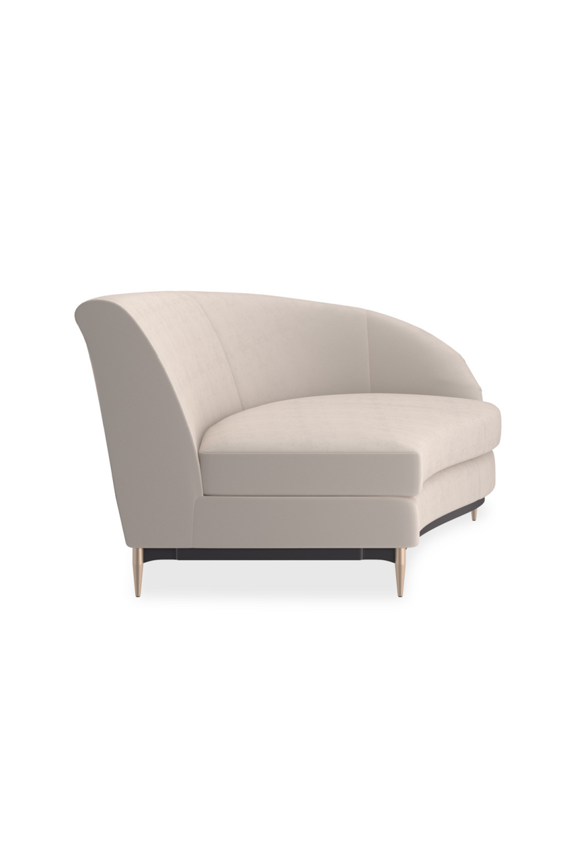 Canape d’Angle en Velours Beige | Caracole Three's Company | OROA.fr