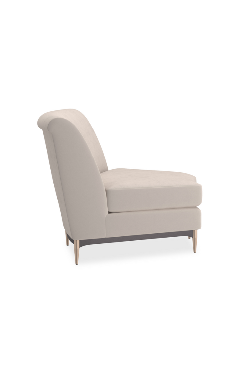 Canape d’Angle en Velours Beige | Caracole Three's Company | OROA.fr