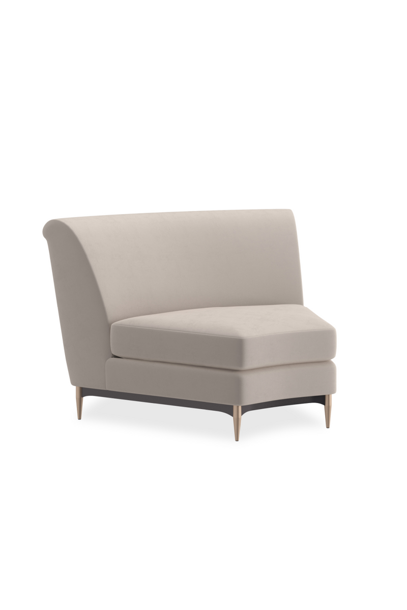 Canape d’Angle en Velours Beige | Caracole Three's Company | OROA.fr