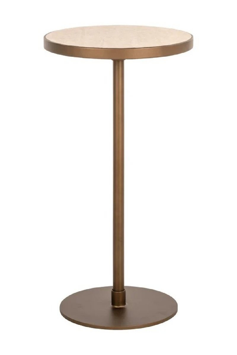 Table d’appoint sur piédestal en porcelaine beige | Richmond Interiors Selly | OROA.fr