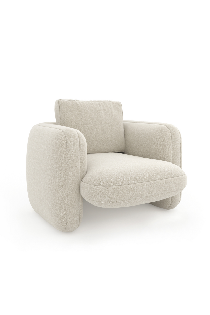 Fauteuil d’appoint en lin blanc | Caracole Overlap | OROA.fr