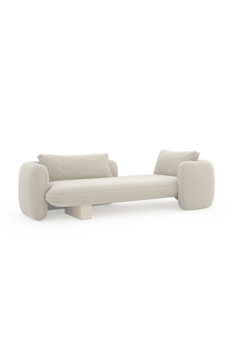 Chaise longue de chambre en lin blanc | Caracole Overlap | OROA.fr