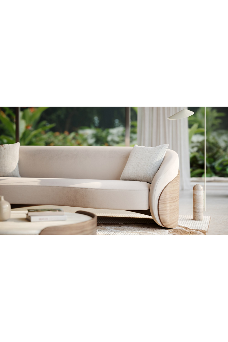 Canapé en mohair ivoire | Caracole Fleur | OROA.fr