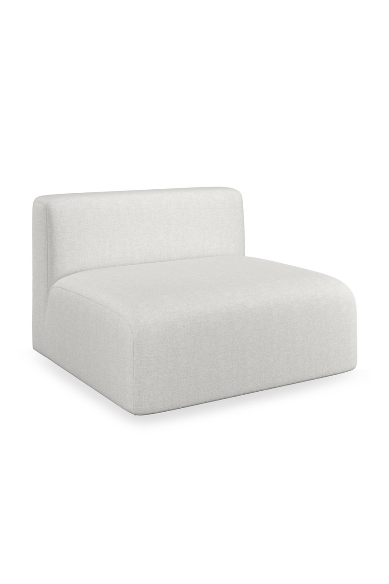 Fauteuil de salon en lin blanc côtelé | Caracole Rhythm | OROA.fr