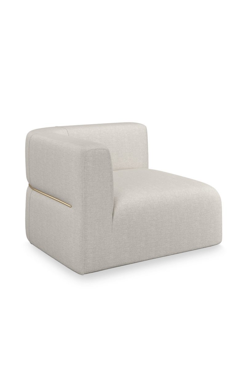 Fauteuil de salon en lin blanc côtelé | Caracole Rhythm | OROA.fr