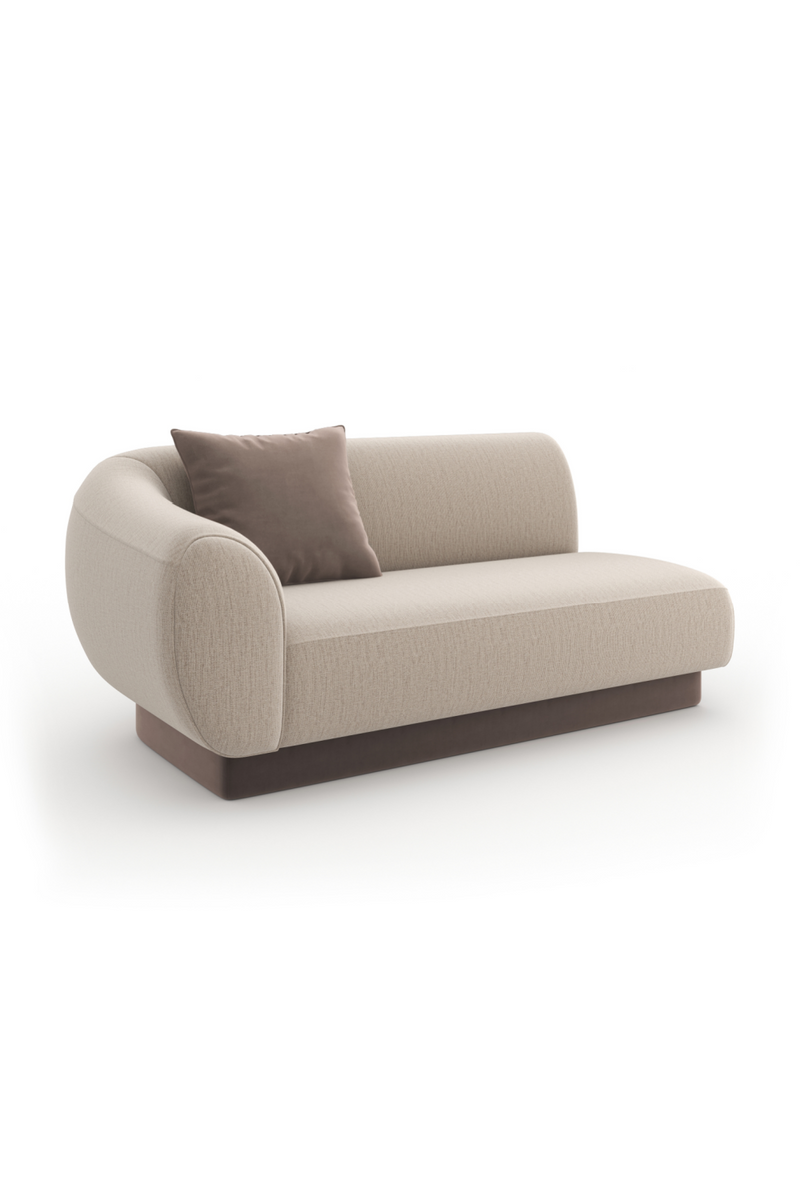 Causeuse en lin côtelé beige | Caracole Seta | OROA.fr
