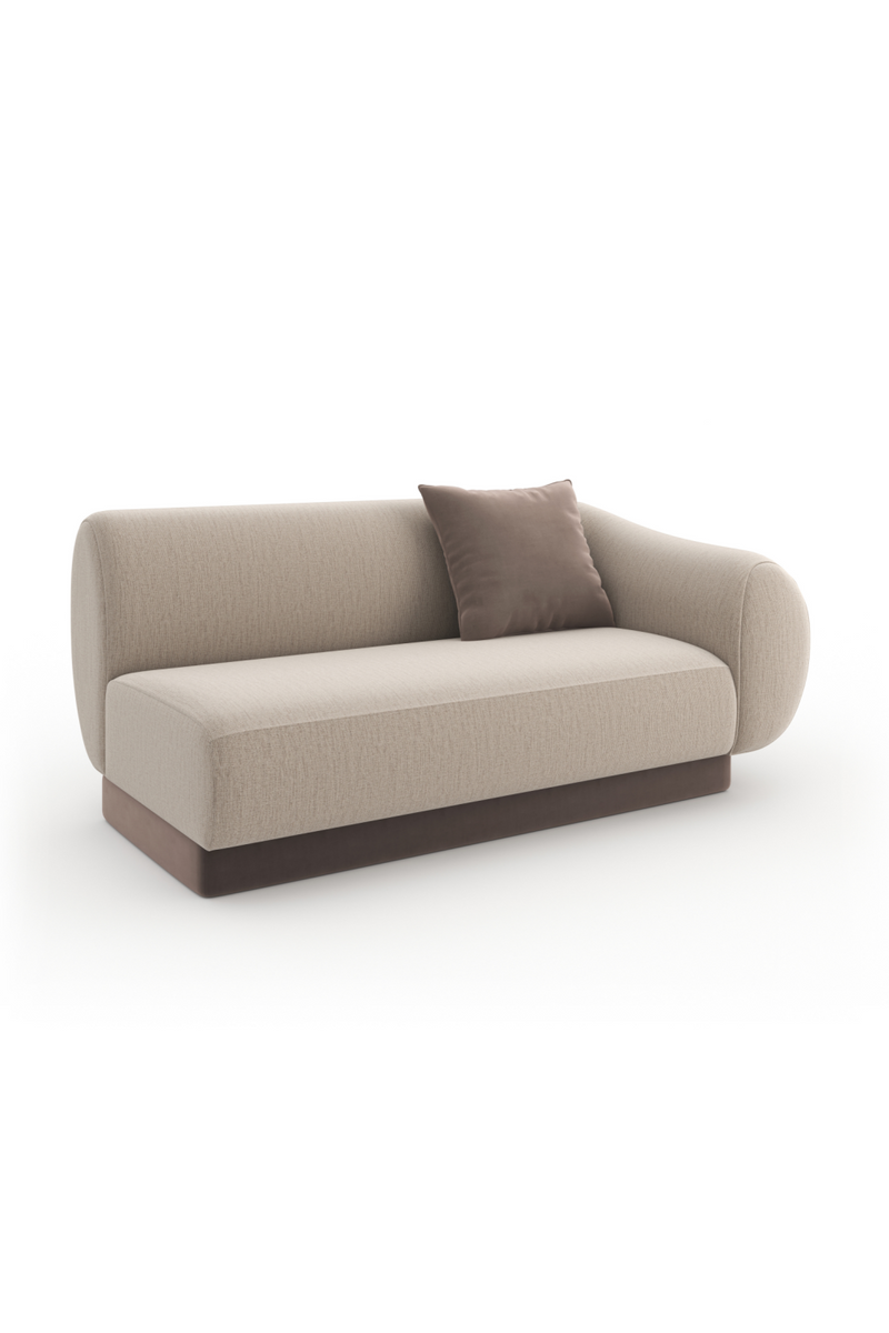 Causeuse en lin côtelé beige | Caracole Seta | OROA.fr
