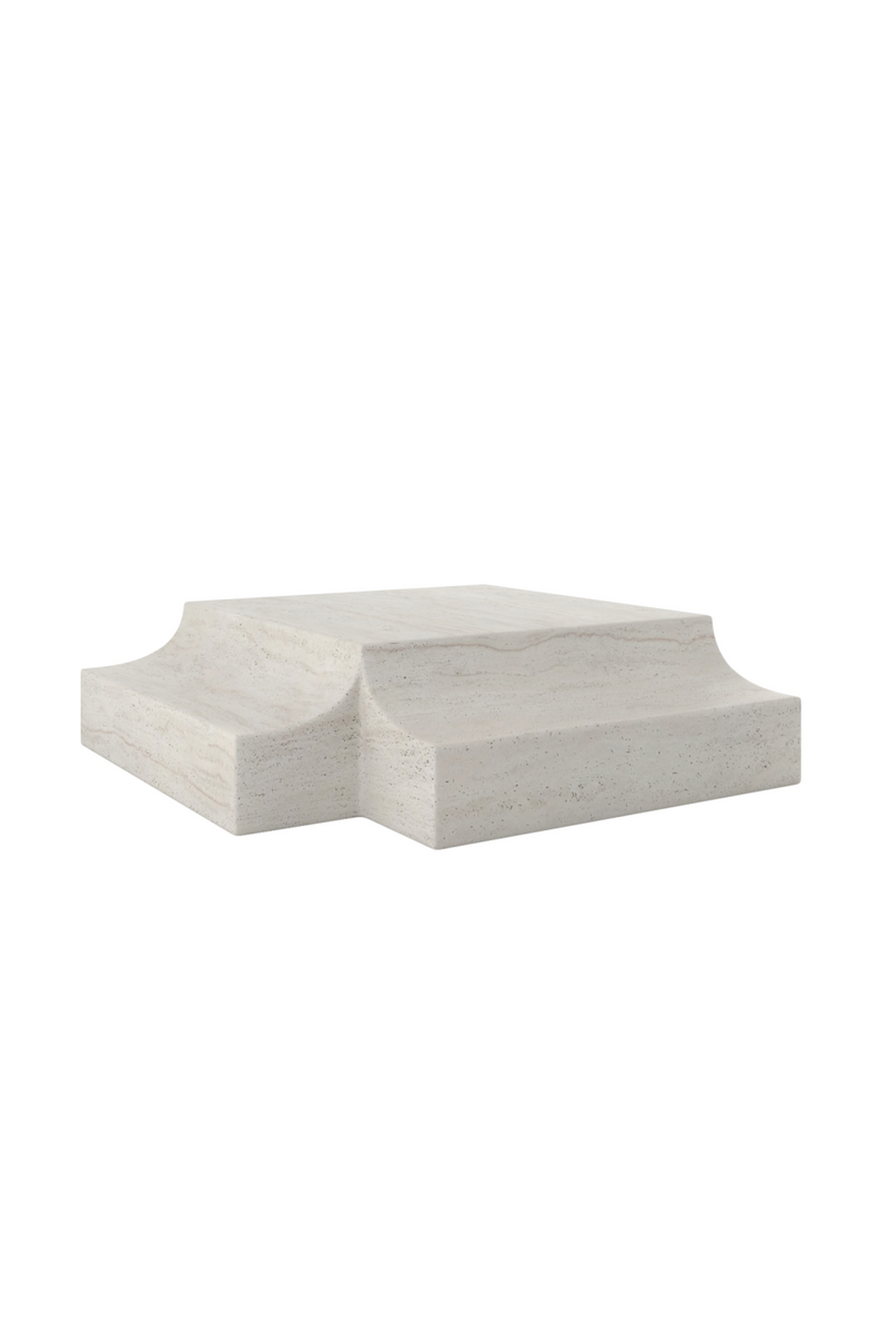 Base d’angle en travertin | Caracole Overlap | OROA.fr