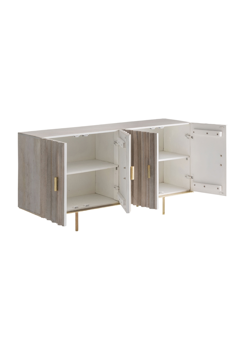 Buffet 4 portes à relief blanc | Vical Home Lure | OROA.fr