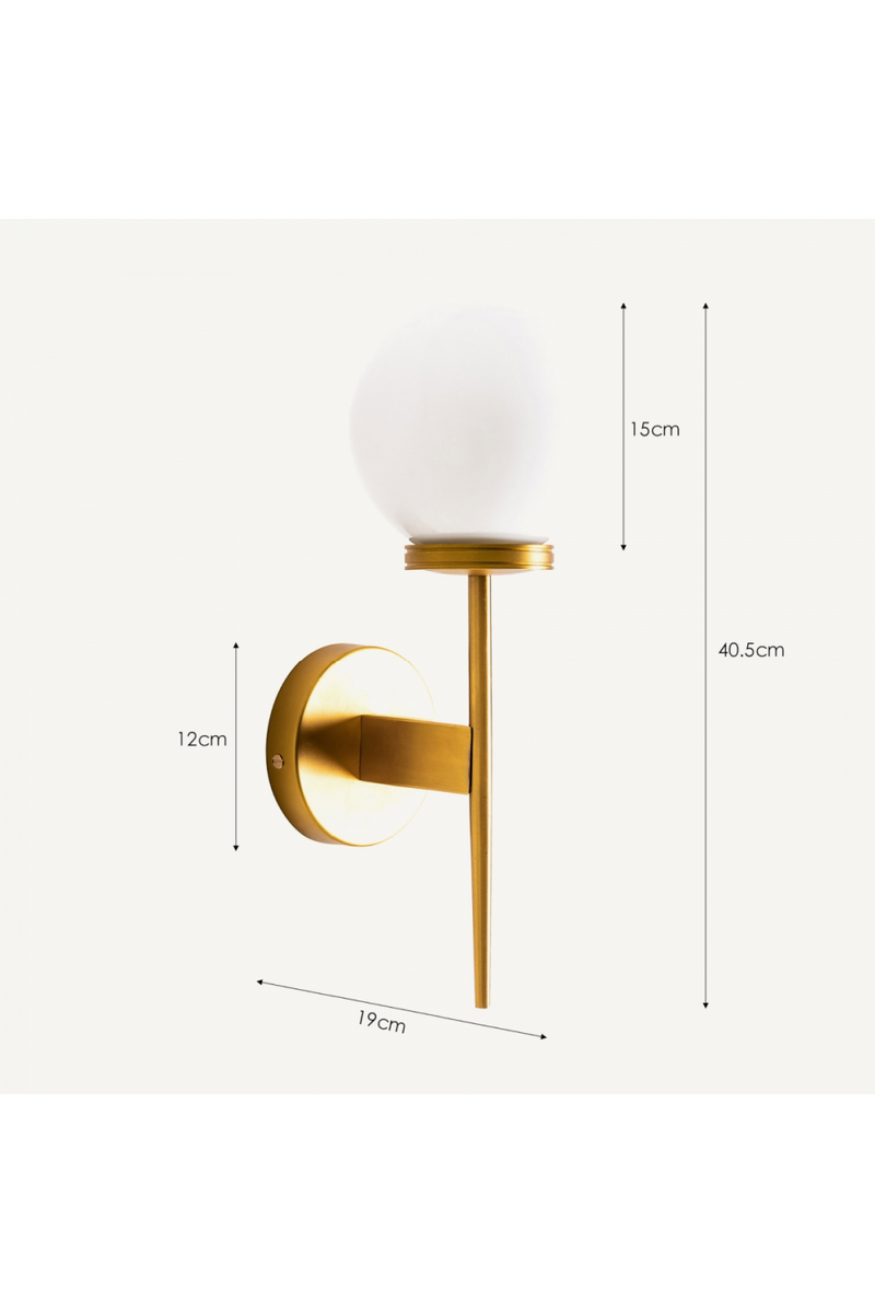 Lampe murale design avec orbe en verre blanc | Vical Home Ball