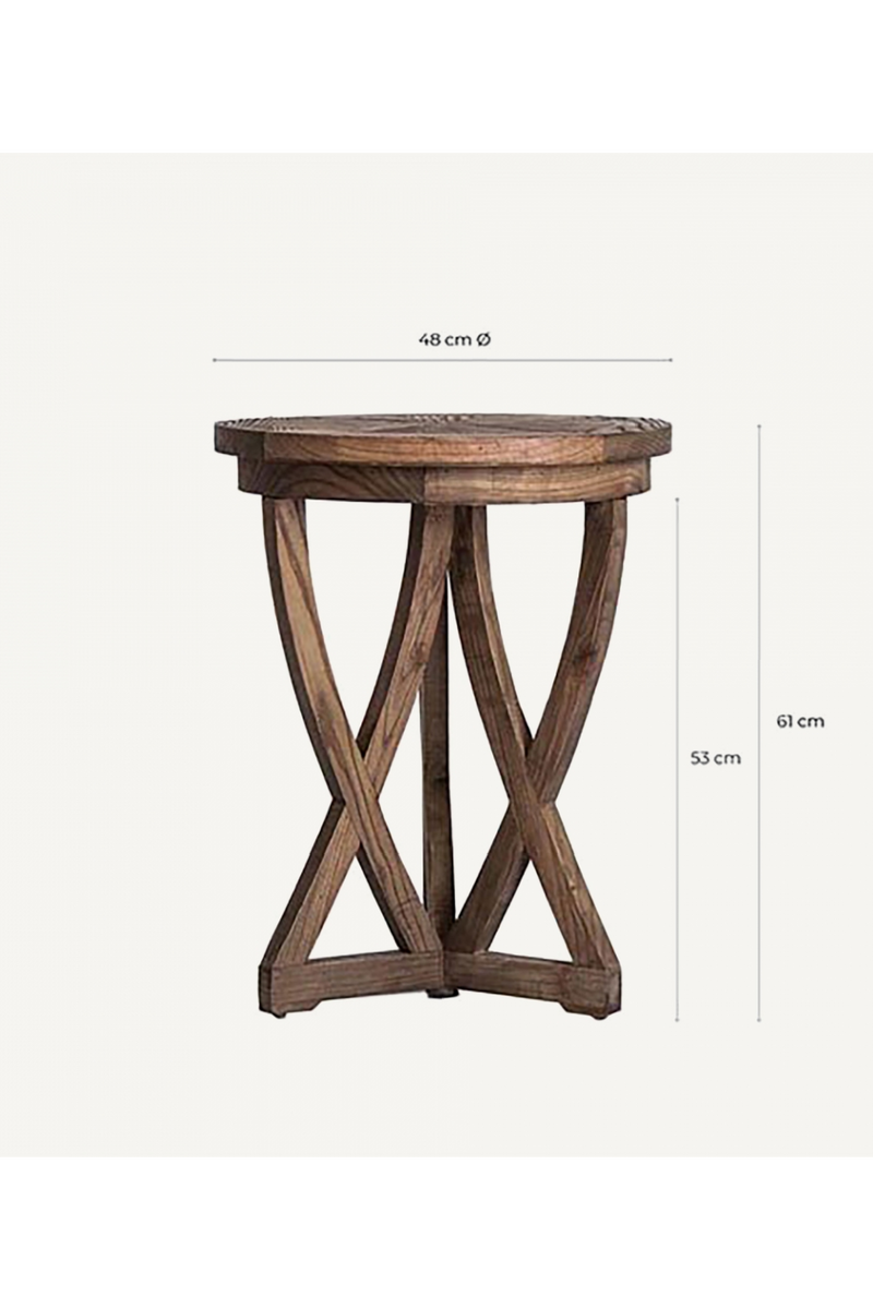 Table d'appoint en pin à base croisée | Vical Home Chirlwe | OROA.fr