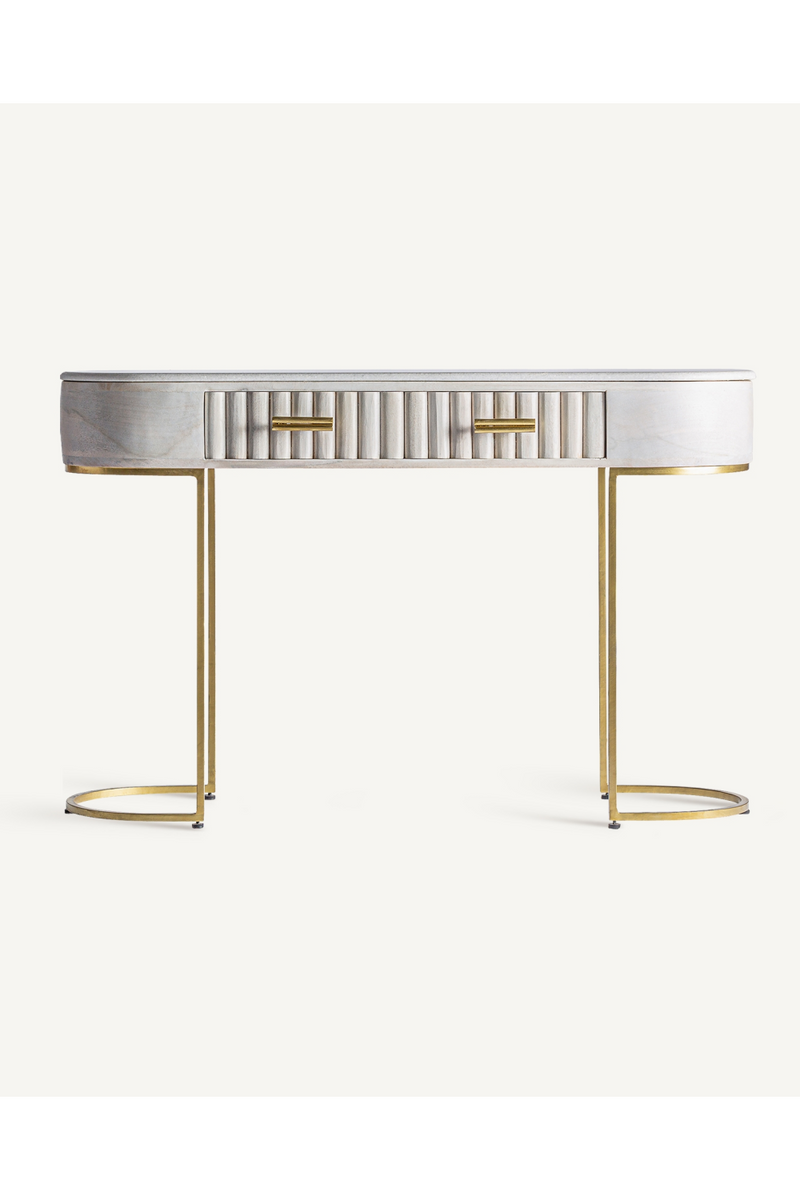 Table console crème à 2 tiroirs | Vical Home Glees | OROA.fr