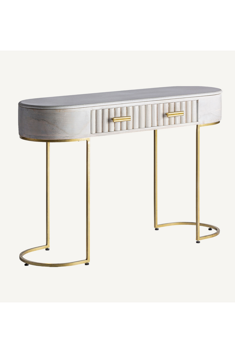 Table console crème à 2 tiroirs | Vical Home Glees | OROA.fr