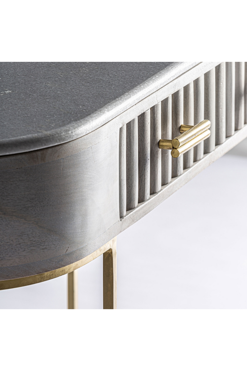 Table console crème à 2 tiroirs | Vical Home Glees | OROA.fr