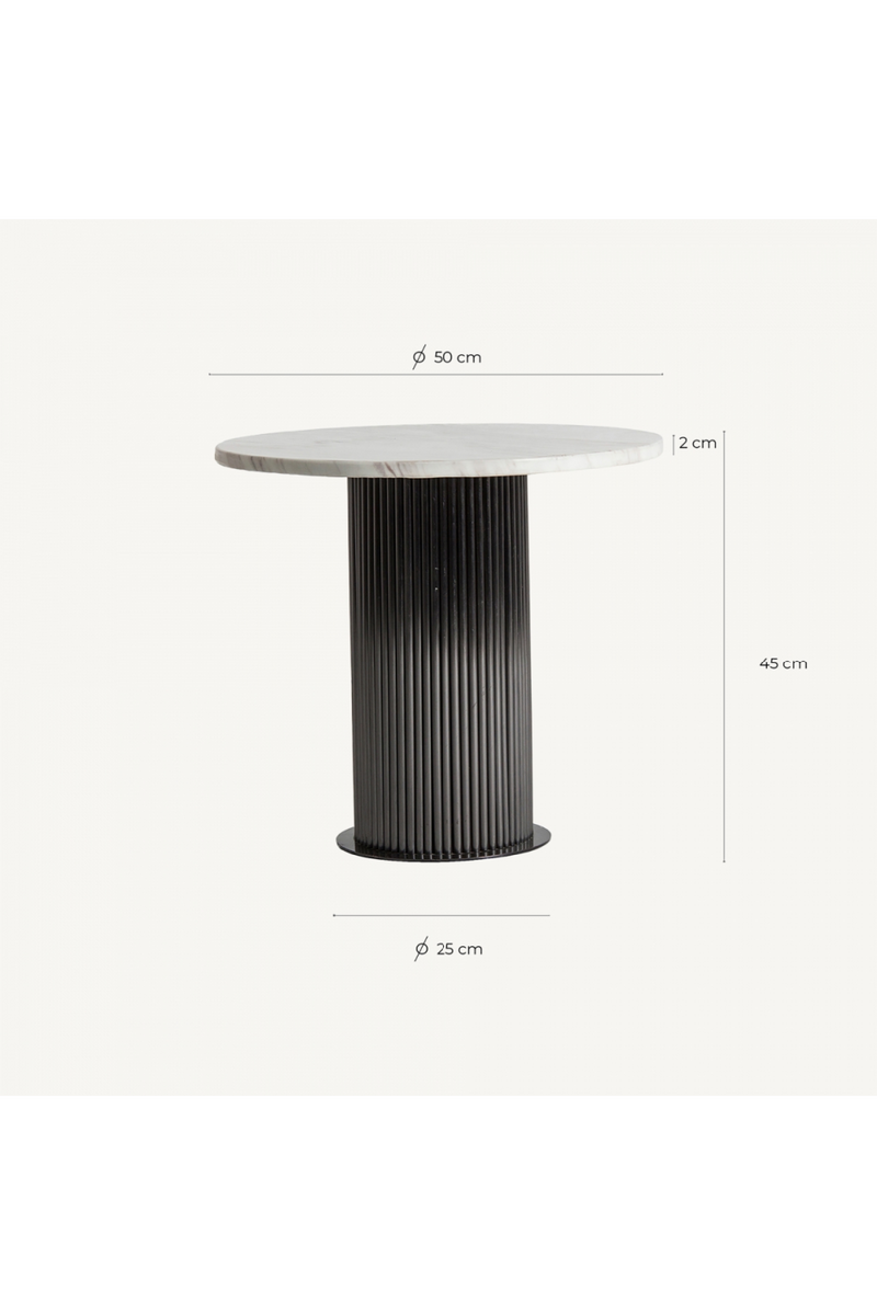 Table d'appoint à piédestal cannelé noir | Vical Home Coen | OROA.fr