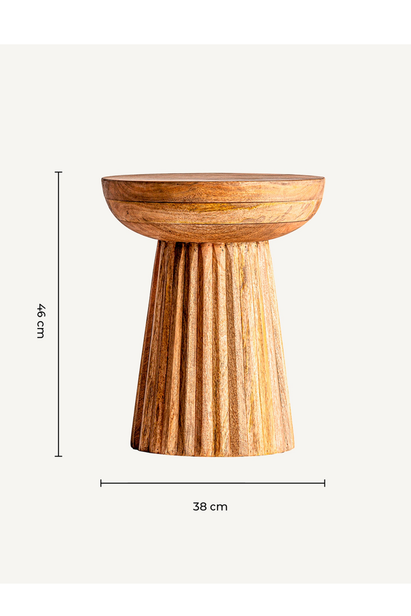 Table d'appoint marron sur pied en bois de mangue | Vical Home Plisse | OROA.fr