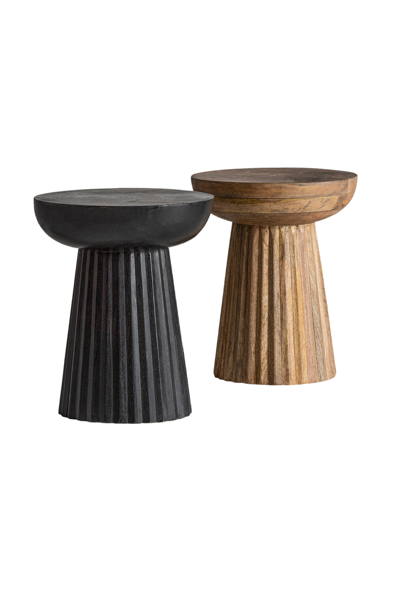 Table d'appoint noire sur pied en bois de mangue | Vical Home Plisse | OROA.fr