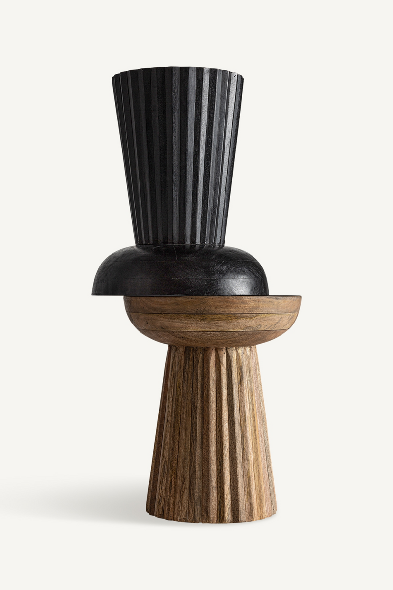 Table d'appoint noire sur pied en bois de mangue | Vical Home Plisse | OROA.fr