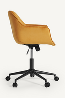 Chaise de bureau pivotante en velours jaune | Vical Home Blere | OROA.fr