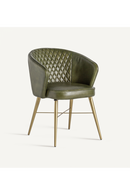 Chaise d'appoint en cuir vert | Vical Home Muncie | OROA.fr
