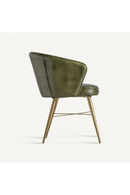 Chaise d'appoint en cuir vert | Vical Home Muncie | OROA.fr