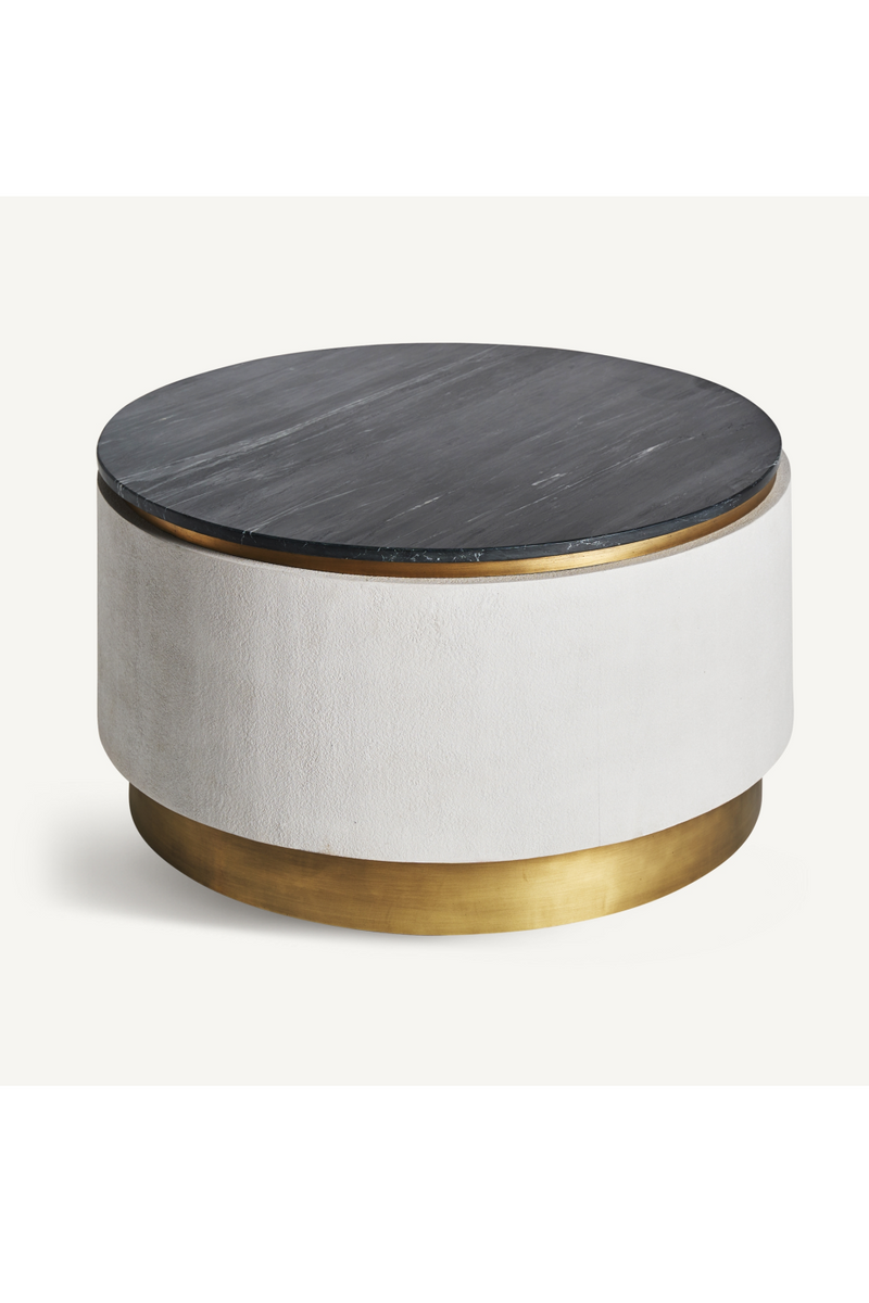 Table basse ronde en marbre noir | Vical Home Zerbst | OROA.fr