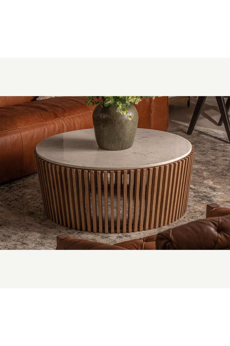 Table basse à lamelles en acacia | Vical Home Goms | OROA.fr