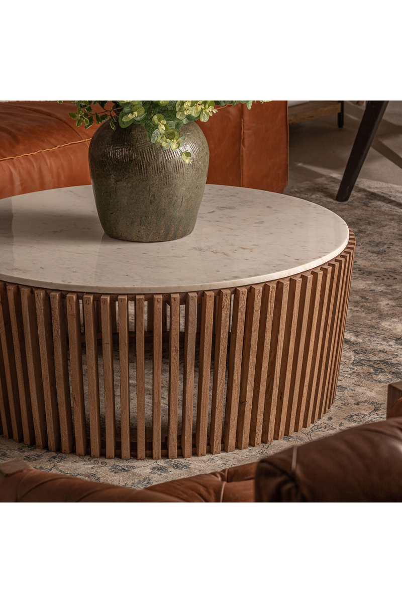 Table basse à lamelles en acacia | Vical Home Goms | OROA.fr