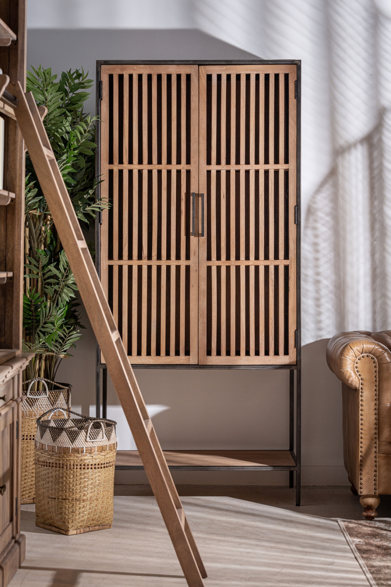 Armoire en bois de manguier à lattes | Vical Home Gaffney | OROA.fr