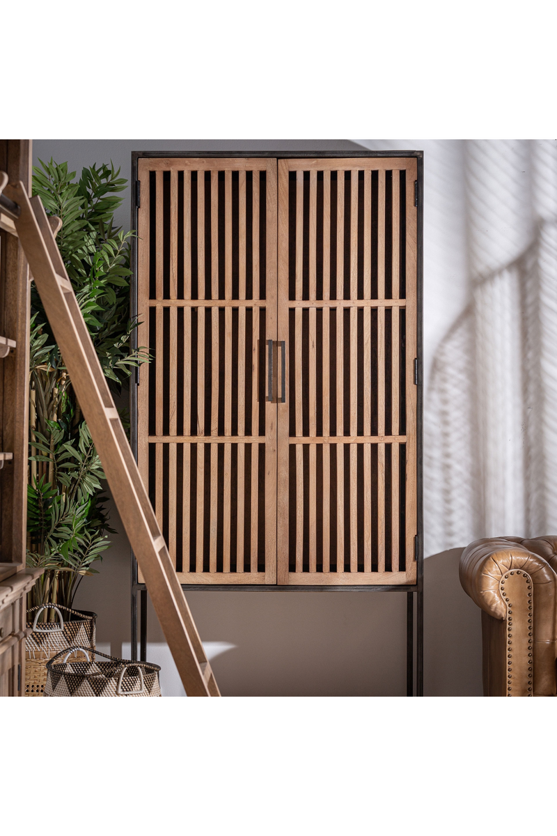 Armoire en bois de manguier à lattes | Vical Home Gaffney | OROA.fr